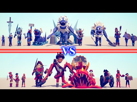 NEW VIKINGS Team vs NEW PIRATE Team - Totally Accurate Battle Simulator TABS