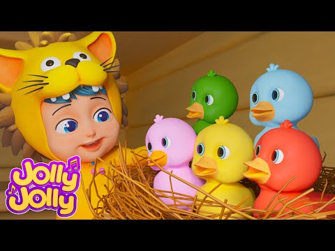 Baby and Five Little Colorful Ducks + More | Jolly Jolly - Kids Songs