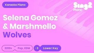 Wolves (LOWER Piano Karaoke) Selena Gomez & Marshmello