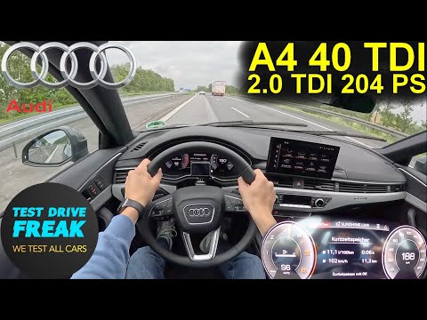 2024 Audi A4 Avant 40 TDI Quattro 204 PS | Autobahn Top Speed POV with Fuel Consumption