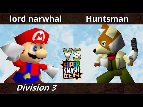 SSC 2022 Division 3 - lord narwhal (Mario, Fox) Vs Huntsman (Fox, Yoshi) SSB64 Smash Bros Tournament
