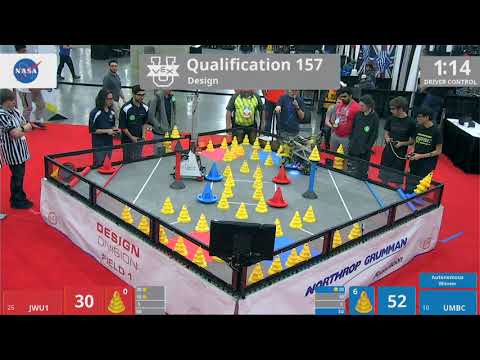 2018 VEXU Design Q157 - JWU1 vs UMBC - 52 to 123