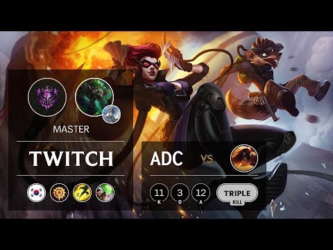 Twitch ADC vs Sivir - KR Master Patch 9.12