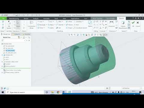 Turning operation in CREO manufacturing with generating NC part programme