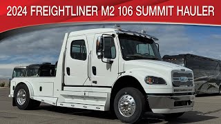 A preview image of the linked video showcasing 2024 Freightliner M2 106 Plus Summit Hauler