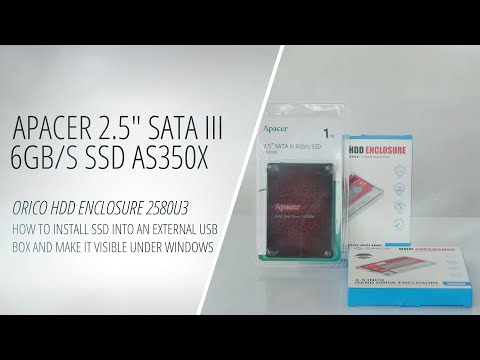 New Apacer 2.5" SATA III 6Gb/s SSD AS350X 1TB &amp; Retro Orico HDD Enclosure 2580U3 + SSD installation