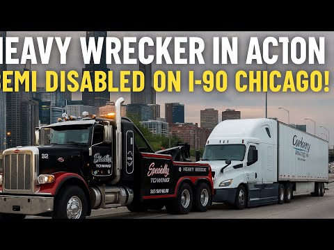 Wrecker in Action, Heavy duty Towing – Semi Disabled on I-90 Downtown Chicago! #chicago #towing #SG