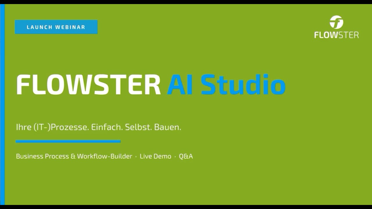FLOWSTER AI Studio – Launch-Webinar