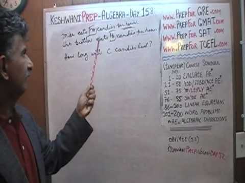 Algebra Help Day 158 Word Problems - Prep Tutor via Skype - ACT, SAT, GRE, GMAT, TEAS, TOEFL