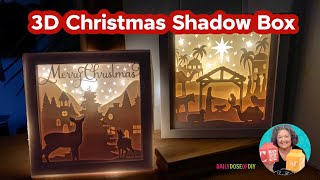3D Christmas Shadowbox with Lights and Frame