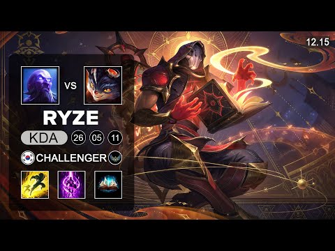 Ryze vs Rumble Mid - KR Grandmaster - Patch 12.15 Season 12