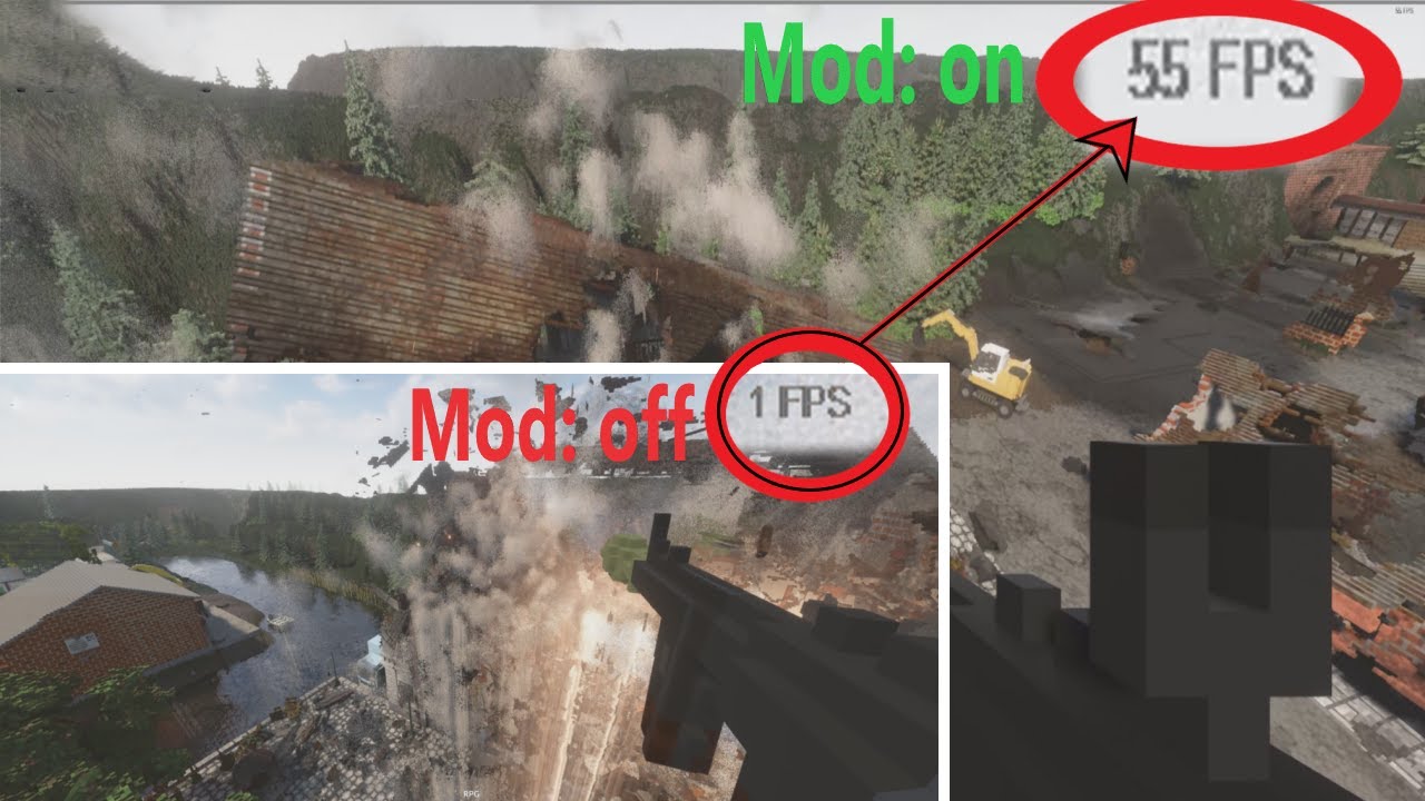 This mod dramatically improves Teardown destruction performance