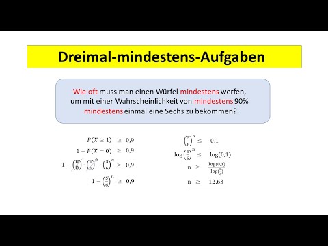 3 mal mindestens Aufgabe: Wie oft muss man würfeln ?