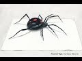 How to Draw a Black Widow Spider in 3D - Narrated
