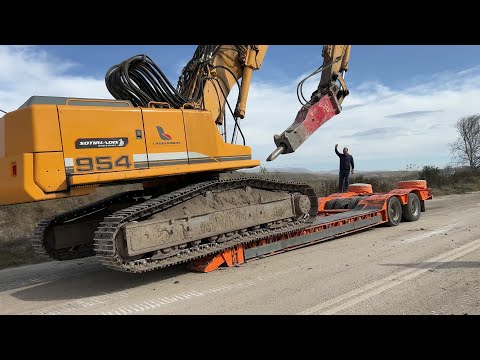 Loading & Transporting The Liebherr 954 With Hydraulic Hammer - Sotiriadis/Labrianidis Mining - 4k