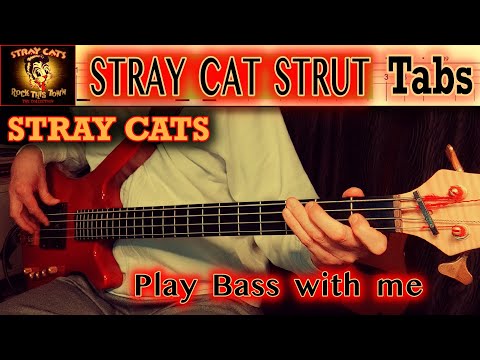 STRAY CATS  - Stray Cat Strut (Bass Cover) + Play along TABS