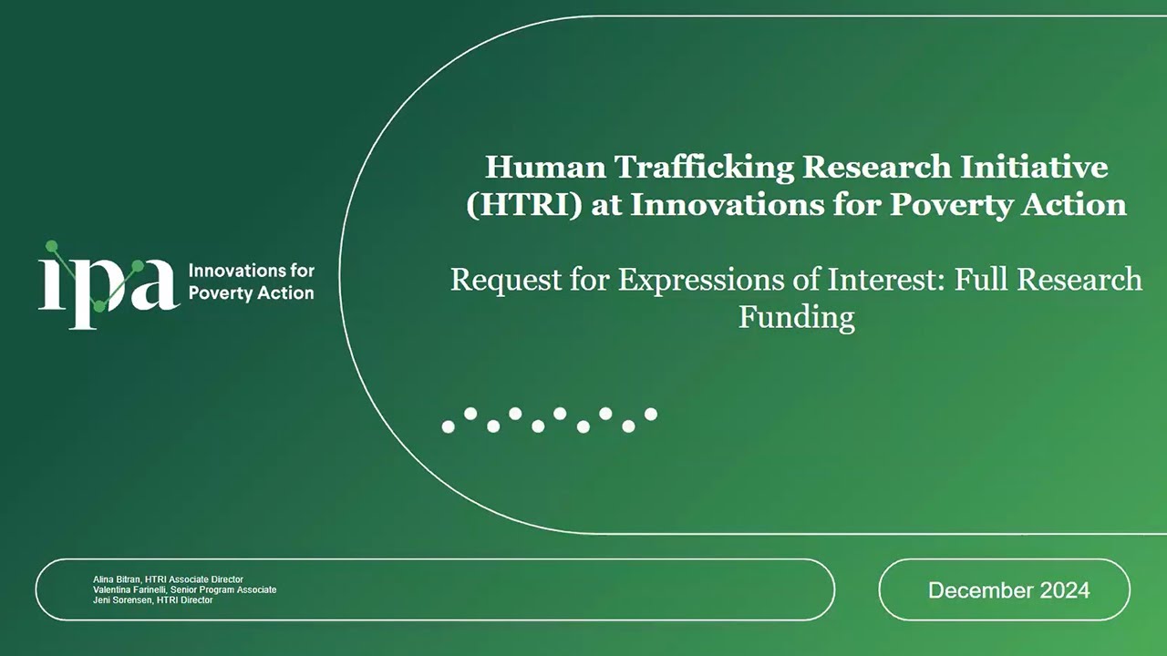 Human Trafficking Research Initiative | Call for Proposals Q&A Webinar