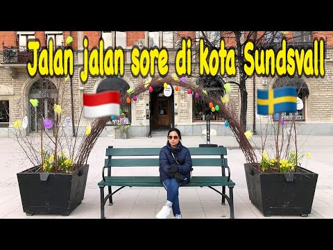 Jalan jalan sore hari di kota Sundsvall l  Walking around Sundsvall l Sweden I The stones city