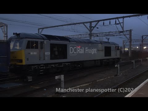 (4K) DCR Class 60055 "Thomas Barnardo On An Stone Train On 6M89 At Crewe Station On The 13/01/2024