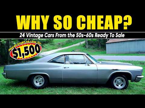 Why So Cheap? 24 Vintage Cars From the 1950s - 1960s Ready To Sale!