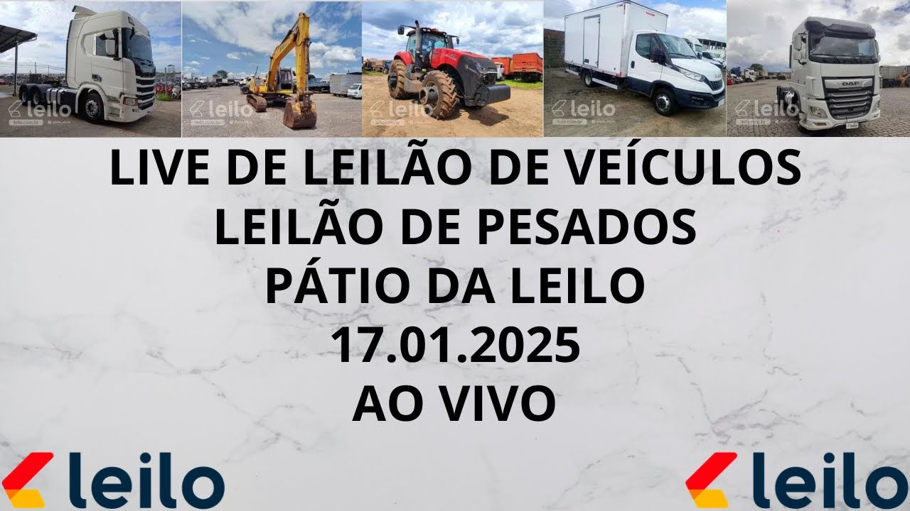 LIVE DE LEILÃO DE VEÍCULOS NO LEILO DIA 17.01.2025