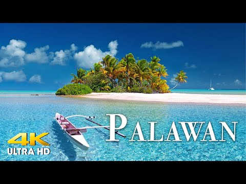 FLYING OVER PALAWAN (4K UHD) Amazing Beautiful Nature Scenery with Relaxing Music| 4K VIDEO ULTRA HD