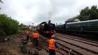 preview picture of video '9466 pannier tank departing Dereham station Sat 1 Jun 2013 (Mid-Norfolk Railway)'