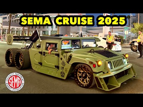 🔥 SEMA CRUISE 2025 | EPIC Lineup of Custom Cars & Trucks Roll Out from Las Vegas Convention Center!