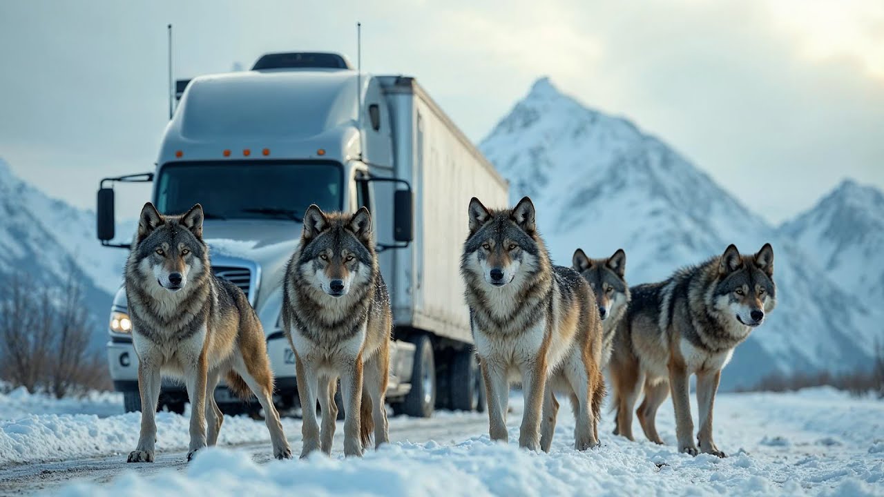 Ein Wolfsrudel umzingelte den Lastwagen im Wald, dann passierte etwas Schockierendes!