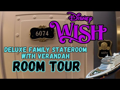 Disney Wish Deluxe Family Oceanview Stateroom with Verandah Room Tour | Room 6074