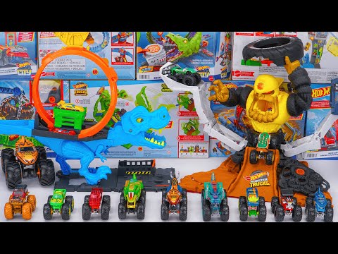 🔥TOY ASMR🔥 104 Mins Hot Wheels Monster Trucks Arena Smashers Mega-Wrex Vs Crushzilla Takedown Set