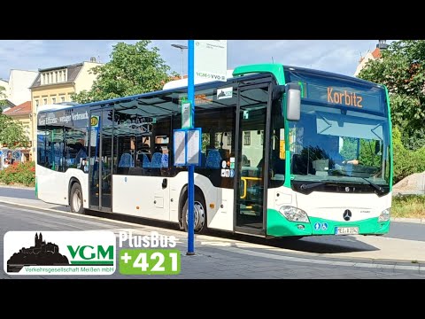 VGM | Mitfahrt PlusBus 421: Weinböhla Hp - Meißen Busbhf. | MB C2 Ü E6 Hybrid