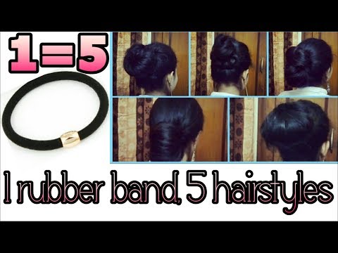 *1 RUBBER BAND 5 HAIRSTYLES* || EASY EVERYDAY HAIRSTYLES FOR GIRLS | Sylopedia