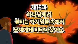 16과 하나님께서 불타는 가시덤불 속에서 모세에게 나타나셨어요