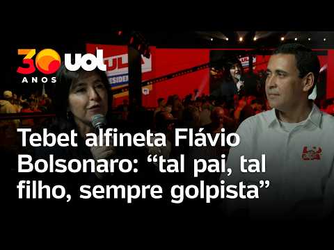 Simone Tebet alfineta Flávio Bolsonaro: ‘tal pai, tal filho, uma vez golpista, sempre golpista’