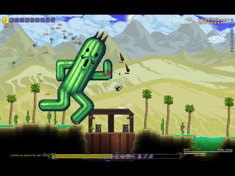 Jumbo Cactuar terraria Boss fight (Joost Mod)