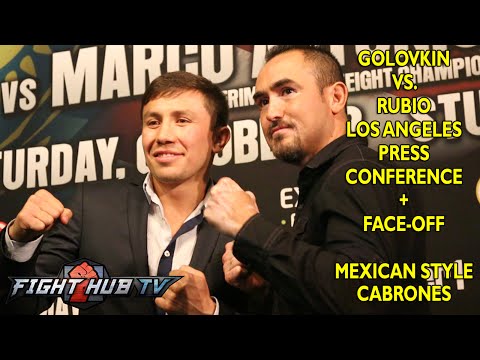 Gennady Golovkin vs. Marco Antonio Rubio full press conference + face off in Los Angeles