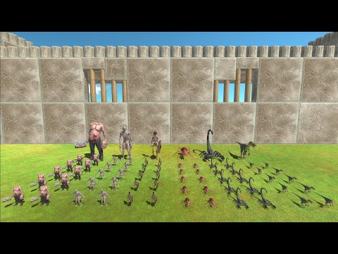 10 vs 10 - Infernals Army VS Carnivore Dinosaurs Armies + Giant Invertebrates Army - ARBS