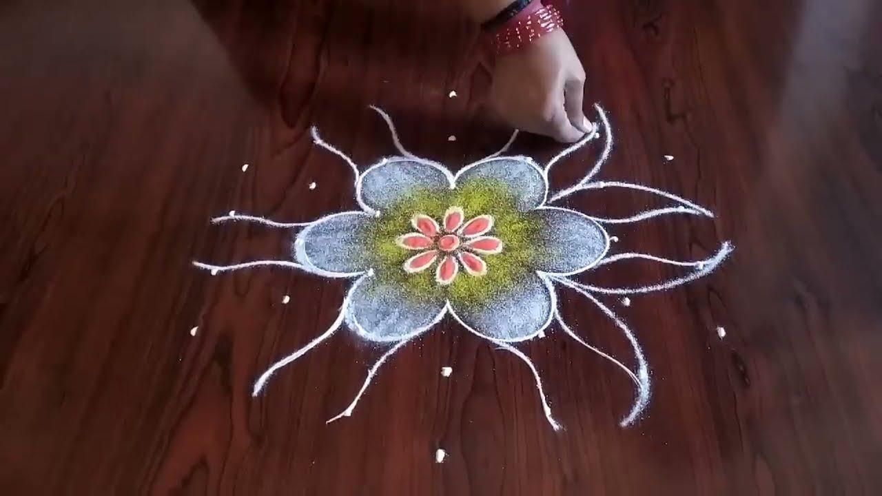 dotted rangoli hibiscus rangoli by sresta