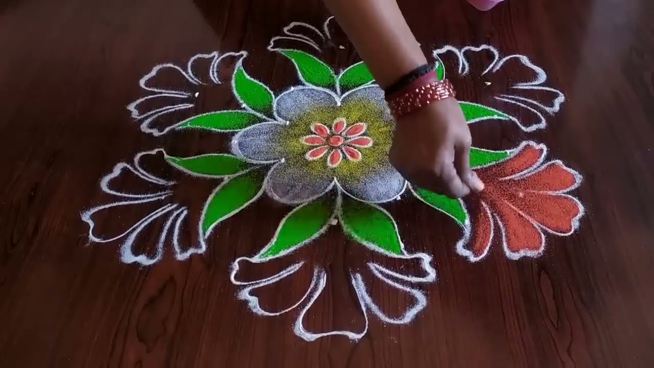 dotted rangoli hibiscus rangoli by sresta