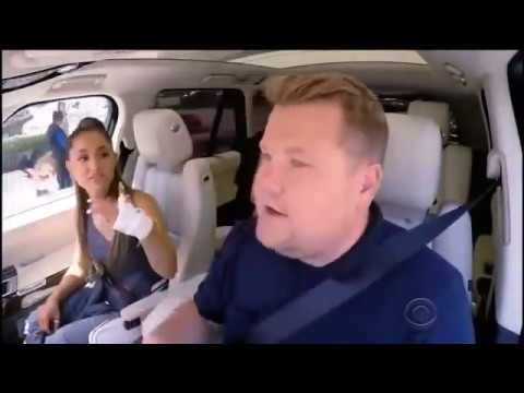 Ariana grande does a perfect impression of celine Dion on Carpoolkaraoke with James corden