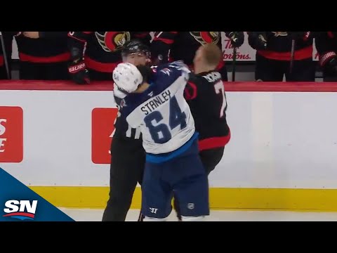 Jets’ Logan Stanley Lands Punch On Senators’ Brady Tkachuk Leading To Multiple Penalties