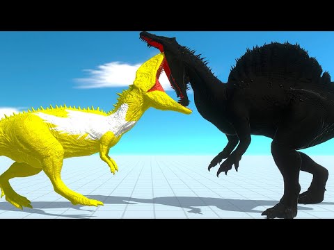 Angel Carcharodontosaurus vs Superman Goro vs Spino Deathrun Climbing-Animal Revolt Battle Simulator