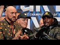TYSON FURY & DILLIAN WHYTE TEAMS SCREAM AT EACH OTHER IN HEATED WAR OF WORDS AT FIRST FACE OFF!