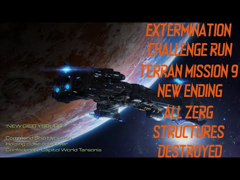 Starcraft 1 - Extermination Challenge Run - Terran Mission 9 - New Gettysburg New Ending