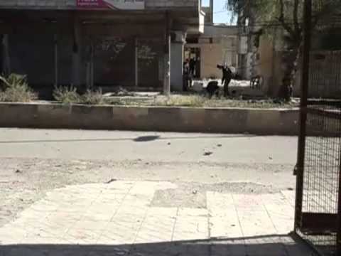 تلغيم الشوارع المؤدية لحاجز الفرن في بلدة الديرخبية في ريف دمشق من قبل كتائب الجيش الحر