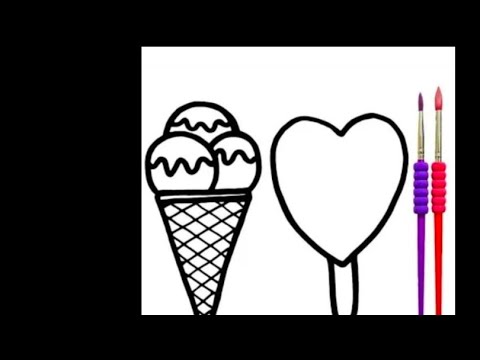 how to draw ice cream 🍨 ice cream drawing kids & COLORING