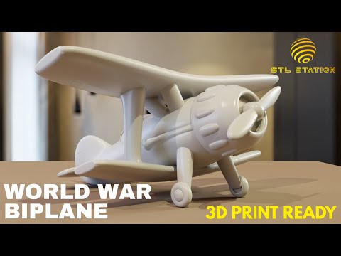 World War Biplane STL Showcase | 3D Printable Vintage Aircraft Model