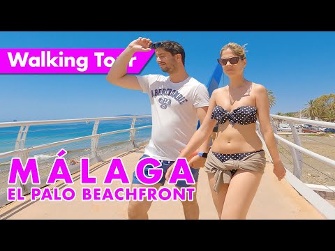 Málaga beachfront walk in June - El Palo, Costa del Sol immersive virtual tour