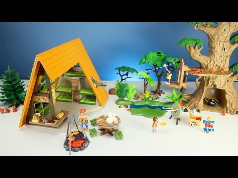 New 2017 Playmobil Camping Lodge Building Playset and wild animals Build Review   Animal Toys Video